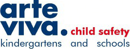 Arte Viva logo promoting child safety in schools.