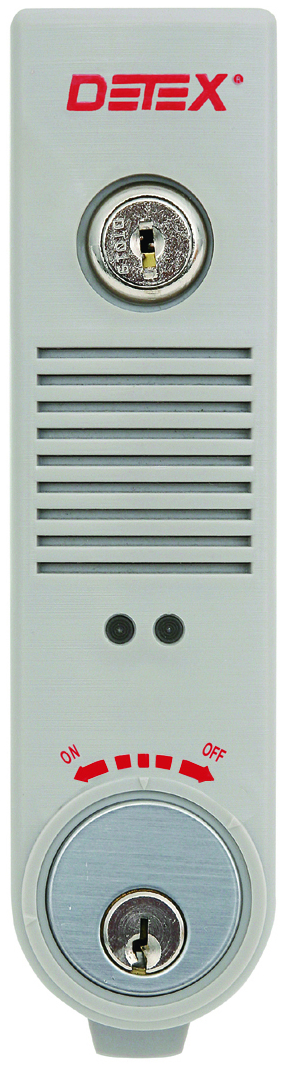 Security hardware with key lock and control switch.