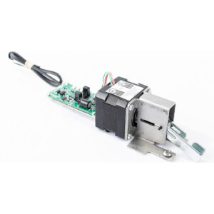 Electronic door lock mechanism with attached circuit board.