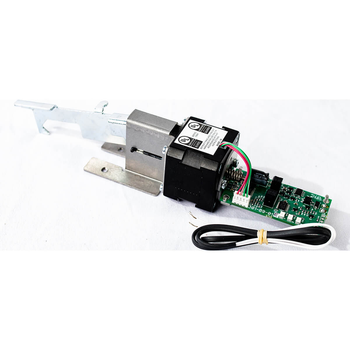 Electronic door lock with wiring and circuit board.
