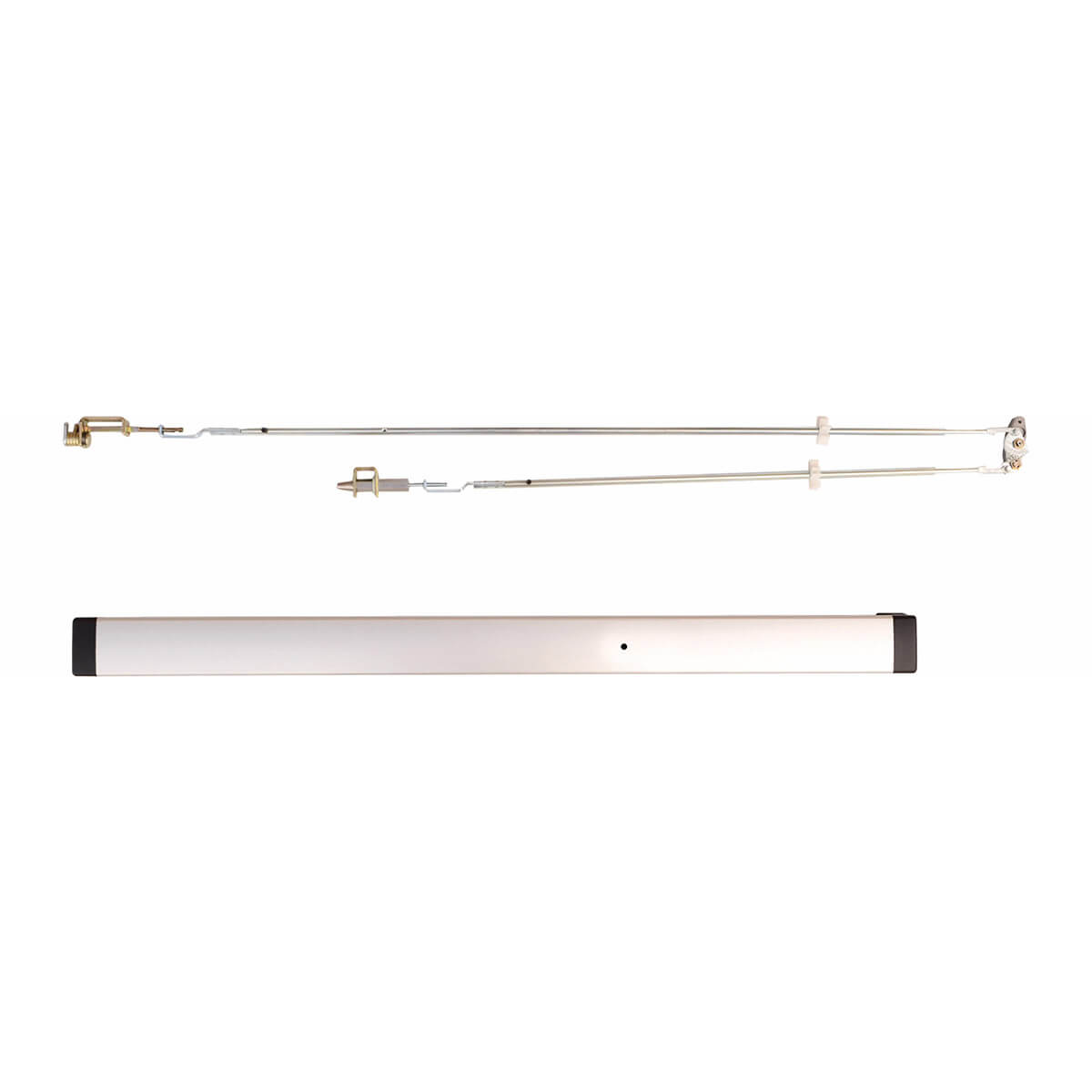 Security door hardware set with lock mechanism.