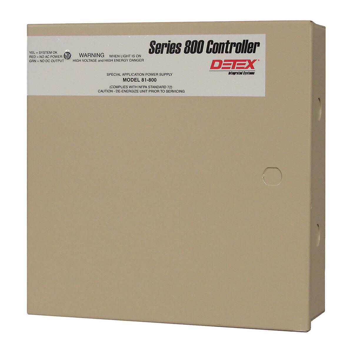 Security controller box, beige, labeled Series 800 Controller.