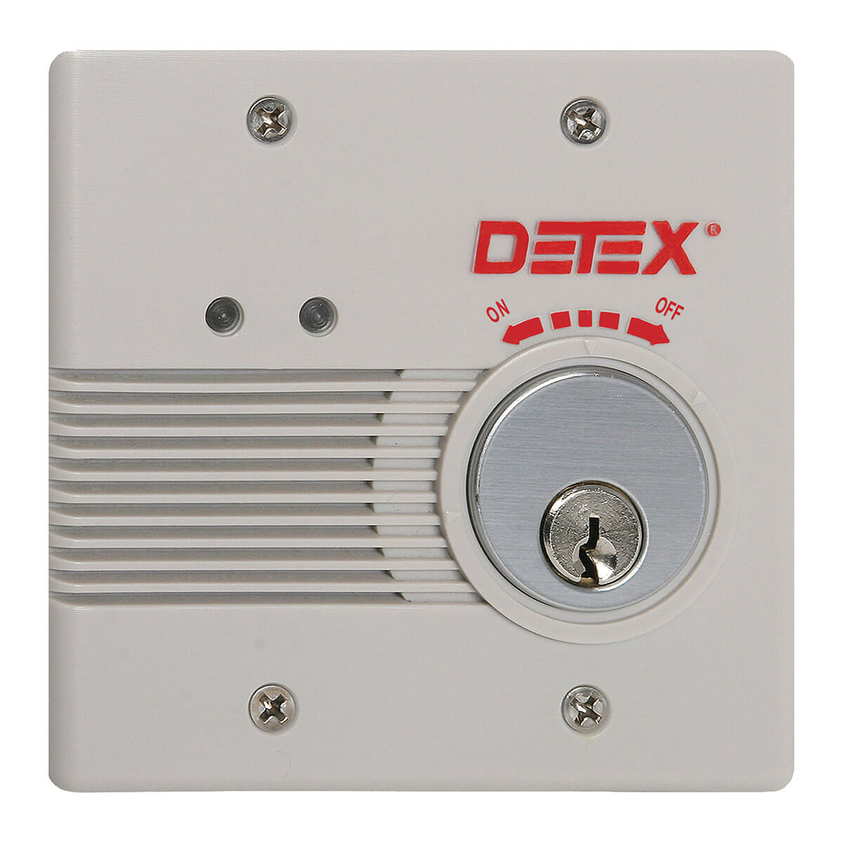 Security lock device with key cylinder and switch.