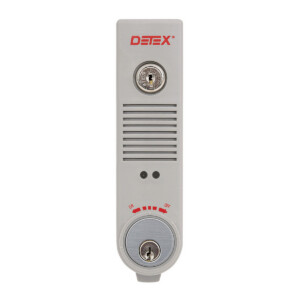 Security lock mechanism with key and switch label.