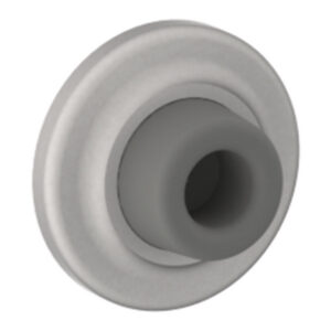 Round door stopper with a gray rubber tip.