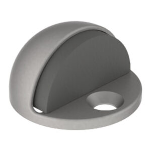 Half-circle doorstop with a mounting hole.