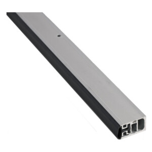 Aluminum door track angled for security hardware.