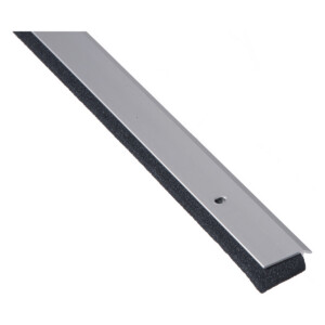 Aluminum and neoprene weatherstrip product on white background