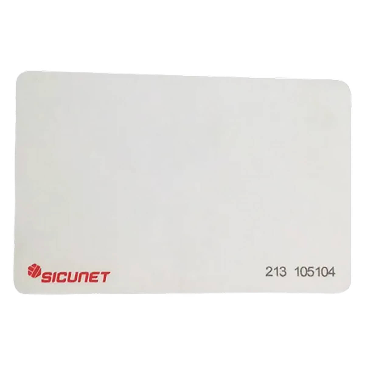 White access card with Sicunet branding, numerical code.