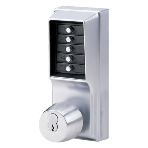 Push button door lock with numeric keypad