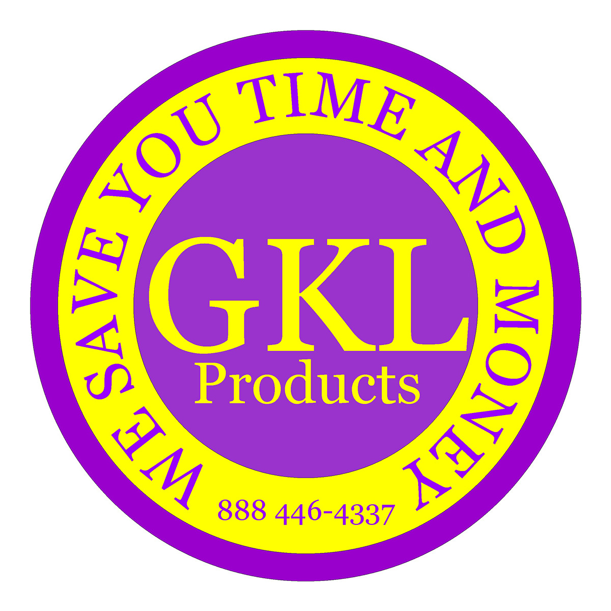 GKL Products logo with contact number displayed.