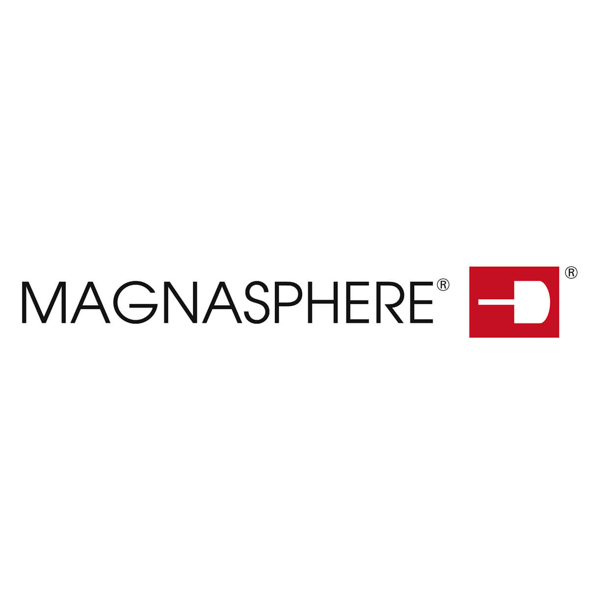 Magnasphere logo with red square symbol.
