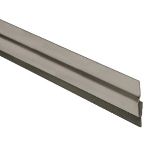Metal weatherstrip for door sealing and insulation.