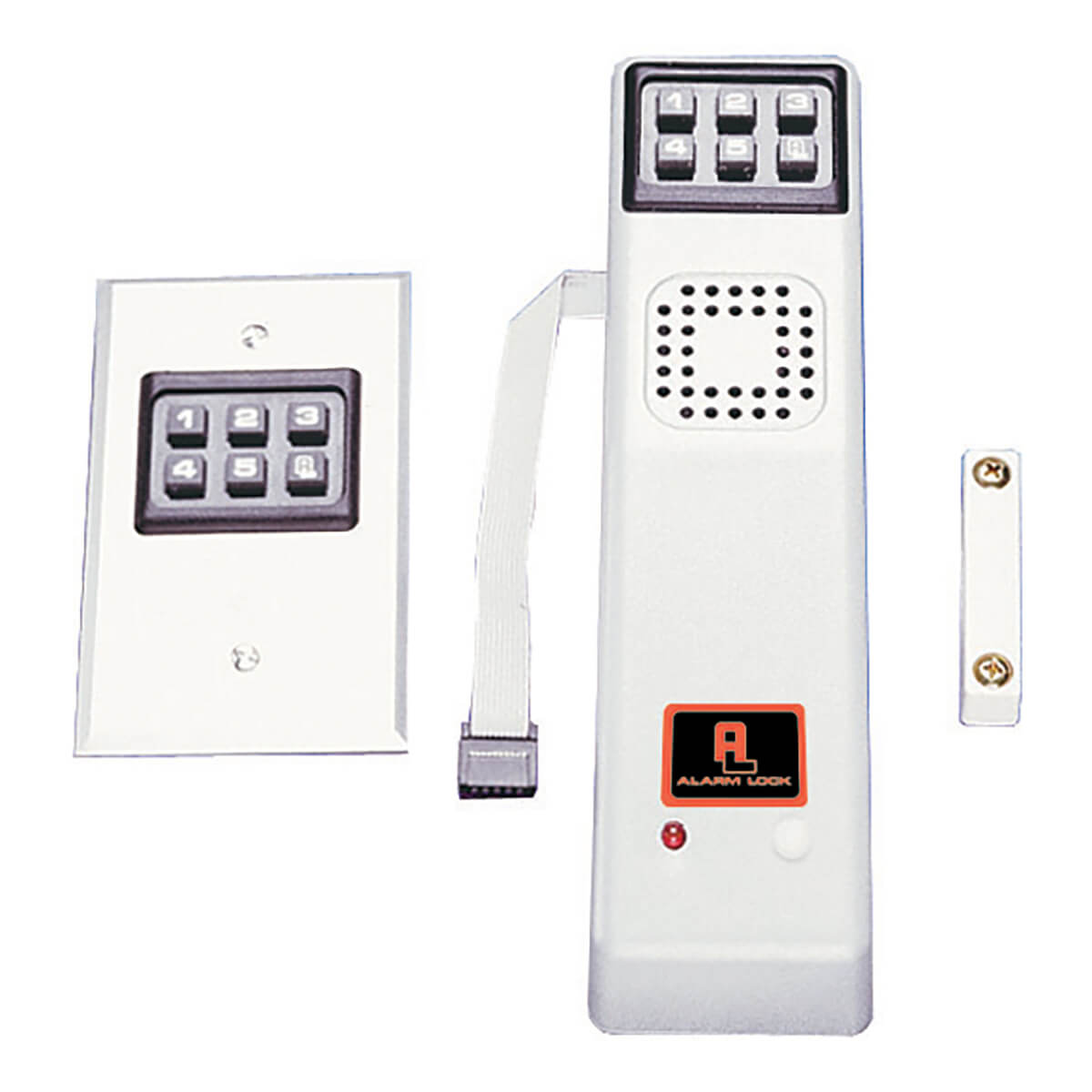 Security keypad and intercom system with wiring components.