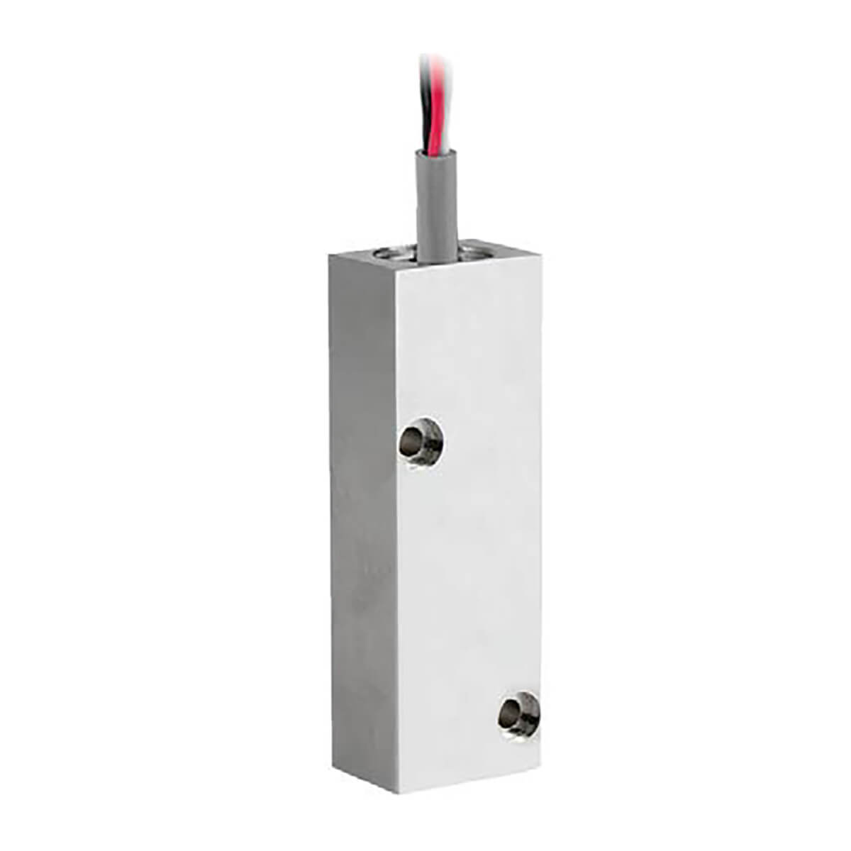 Metallic door security sensor with wire connection.